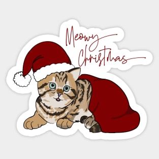 Cute Christmas Kitten in Santa Hat Sticker